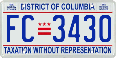 DC license plate FC3430