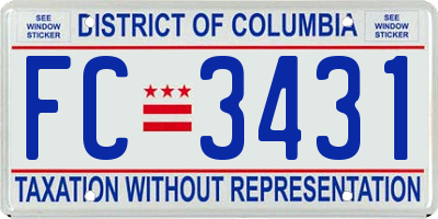 DC license plate FC3431