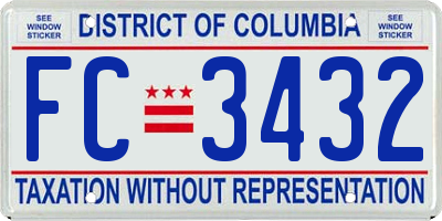 DC license plate FC3432