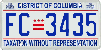 DC license plate FC3435