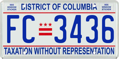 DC license plate FC3436