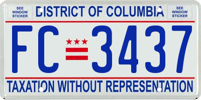 DC license plate FC3437