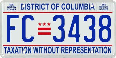 DC license plate FC3438