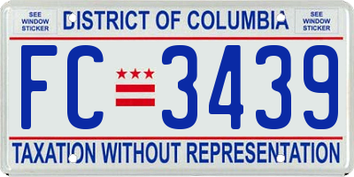 DC license plate FC3439