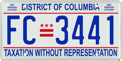 DC license plate FC3441