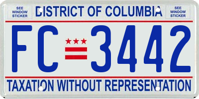 DC license plate FC3442