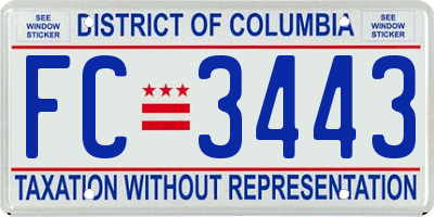 DC license plate FC3443