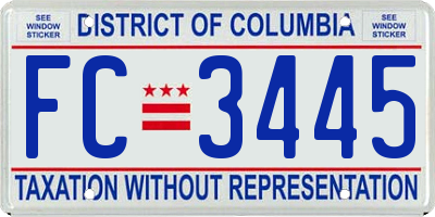 DC license plate FC3445