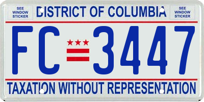 DC license plate FC3447