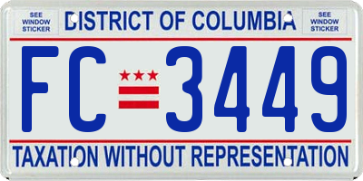 DC license plate FC3449