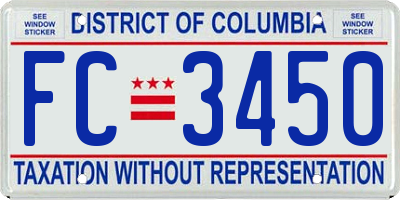 DC license plate FC3450