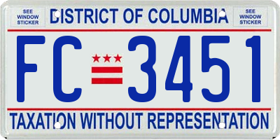 DC license plate FC3451