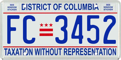 DC license plate FC3452