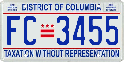 DC license plate FC3455