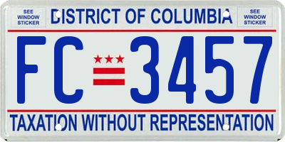 DC license plate FC3457