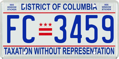 DC license plate FC3459