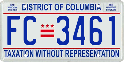 DC license plate FC3461