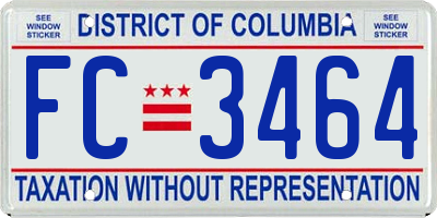 DC license plate FC3464