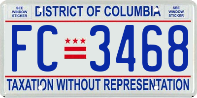 DC license plate FC3468