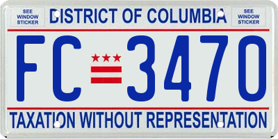 DC license plate FC3470