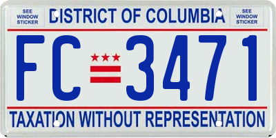 DC license plate FC3471