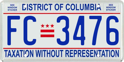 DC license plate FC3476