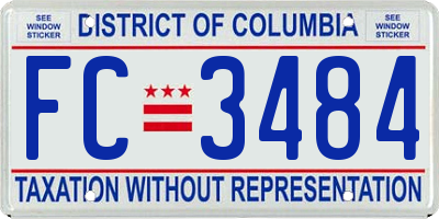 DC license plate FC3484