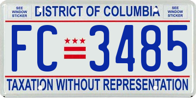 DC license plate FC3485