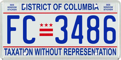 DC license plate FC3486