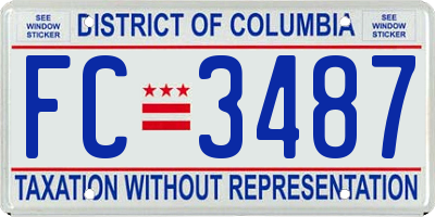 DC license plate FC3487