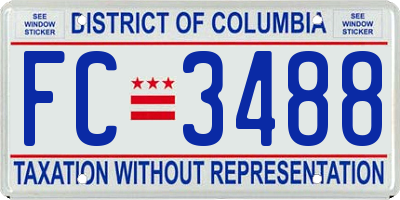 DC license plate FC3488