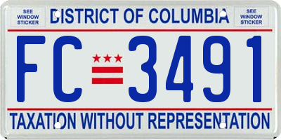 DC license plate FC3491