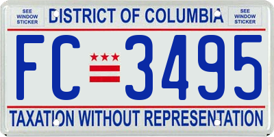 DC license plate FC3495