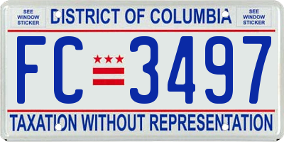 DC license plate FC3497