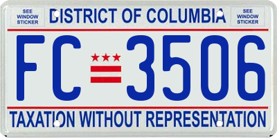 DC license plate FC3506