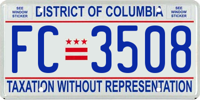 DC license plate FC3508