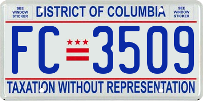 DC license plate FC3509