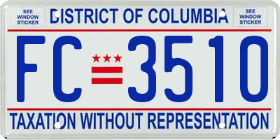 DC license plate FC3510