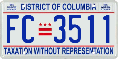 DC license plate FC3511