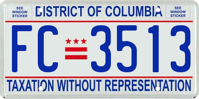 DC license plate FC3513