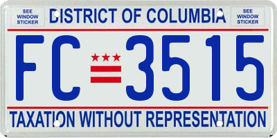 DC license plate FC3515