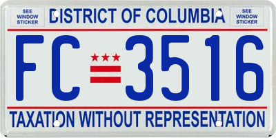 DC license plate FC3516