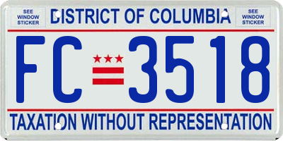 DC license plate FC3518