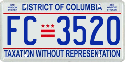 DC license plate FC3520