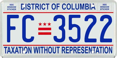 DC license plate FC3522