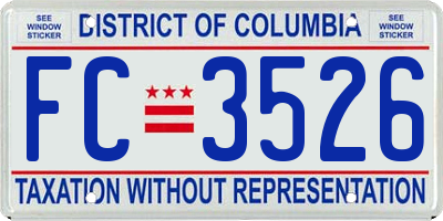 DC license plate FC3526