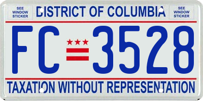 DC license plate FC3528