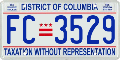 DC license plate FC3529