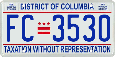 DC license plate FC3530