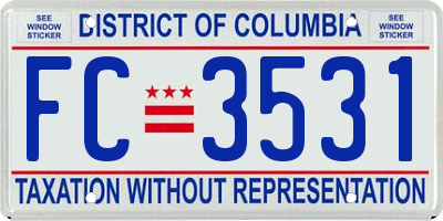 DC license plate FC3531